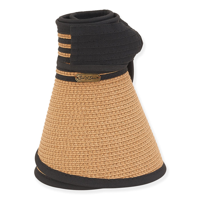 Striped Band Wrap Around Visor Hat - Sun 'N' Sand Hats Visor Cap Sun N Sand Hats