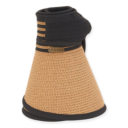 Striped Band Wrap Around Visor Hat - Sun 'N' Sand Hats Visor Cap Sun N Sand Hats