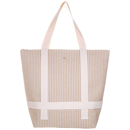 Striped Tote with Hat Carrying Strap - Cappelli Straworld Bags Bags Cappelli Straworld BAG1285-NAT Natural