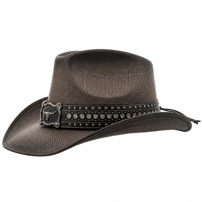 Studded Longhorn Western Straw Hat - Milani Cowboy Hats Cowboy Hat Milani Hats
