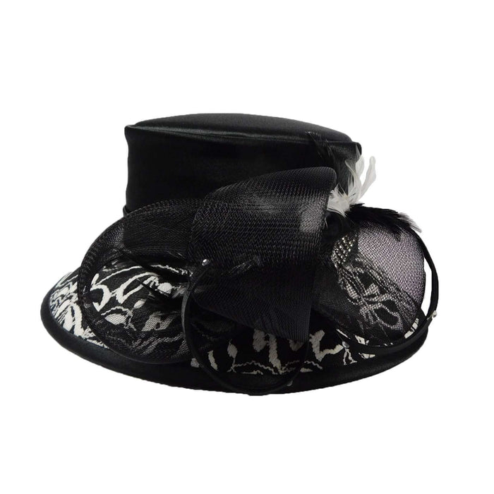 Stunning Black Satin Dress Hat Dress Hat Something Special LA