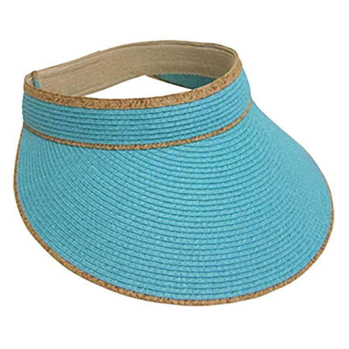 Sun Visor with Contrast Trim - Boardwalk Style Visor Cap Boardwalk Style Hats WSPP565TQ Turquoise