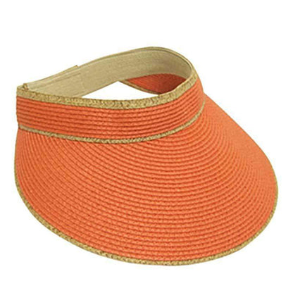 Sun Visor with Contrast Trim - Boardwalk Style Visor Cap Boardwalk Style Hats WSPP565OR Orange