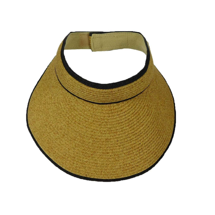 Sun Visor with Contrast Trim - Boardwalk Style Visor Cap Boardwalk Style Hats da642tn Tan