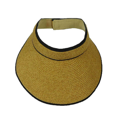 Sun Visor with Contrast Trim - Boardwalk Style Visor Cap Boardwalk Style Hats da642tn Tan