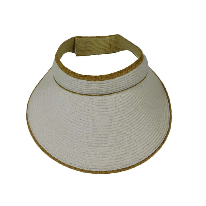 Sun Visor with Contrast Trim - Boardwalk Style Visor Cap Boardwalk Style Hats da642wh White