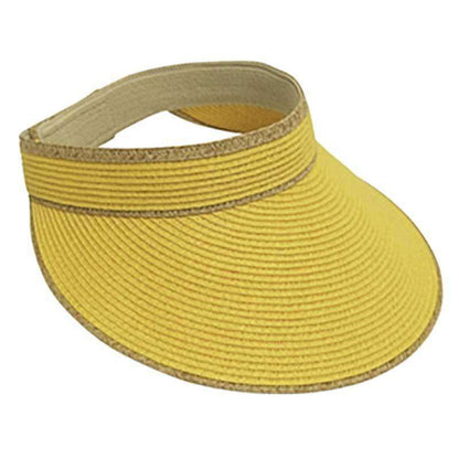 Sun Visor with Contrast Trim - Boardwalk Style Visor Cap Boardwalk Style Hats WSPP565YW Yellow