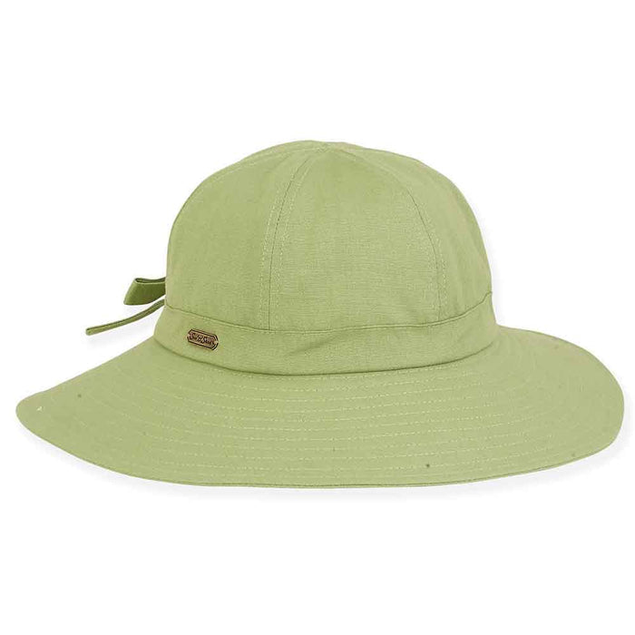 Sunshine Cotton Sun Hat with Split Brim - Sun 'n' Sand Hats Facesaver Hat Sun N Sand Hats HH2912F Green OS
