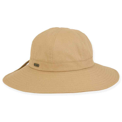 Sunshine Cotton Sun Hat with Split Brim - Sun 'n' Sand Hats Facesaver Hat Sun N Sand Hats HH2912B Tan OS