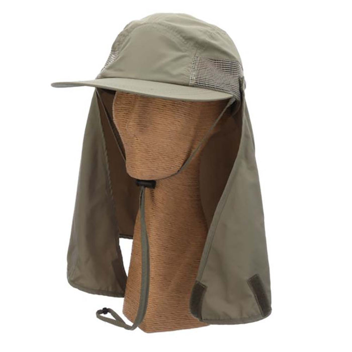 Supplex® Nylon Fishing Cap with Chin Strap and Sun Shield - DPC Outdoor Hats Cap Dorfman Hat Co.
