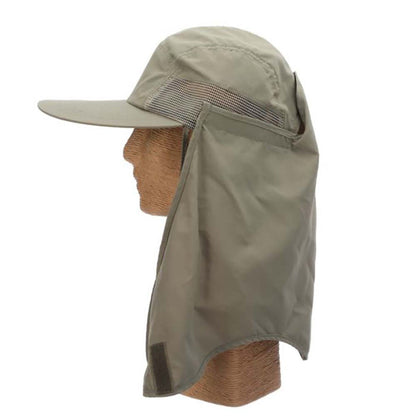 Supplex® Nylon Fishing Cap with Chin Strap and Sun Shield - DPC Outdoor Hats Cap Dorfman Hat Co.