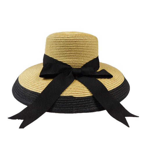 Tiffany Style Two Tone Summer Hat - Karen Keith Hats Wide Brim Hat Great hats by Karen Keith BT7-A Natural Medium (57 cm)