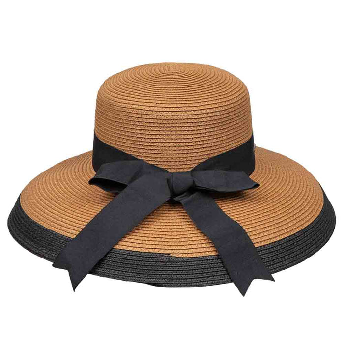 Tiffany Style Two Tone Summer Hat - Karen Keith Hats Wide Brim Hat Great hats by Karen Keith BT-7C Mocha Medium (57 cm)