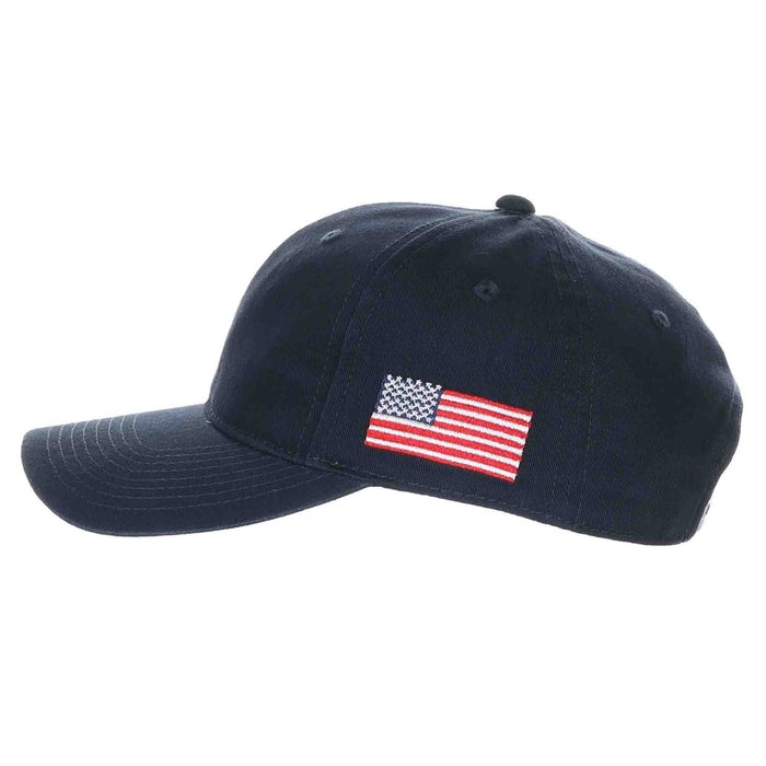 Top Gun USA Flag Structured Cotton Baseball Cap - DPC Hats Cap Dorfman Hat Co. USA66-NAVY Navy OS