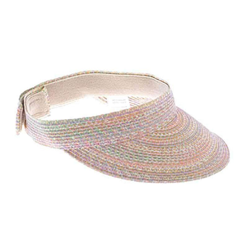 Traditional Sun Visor Tweed Straw Braid - Boardwalk Style Visor Cap Boardwalk Style Hats da233Mpa Pastel