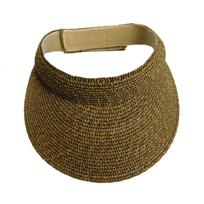 Traditional Sun Visor Tweed Straw Braid - Boardwalk Style Visor Cap Boardwalk Style Hats
