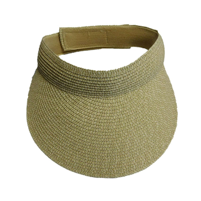 Traditional Sun Visor Tweed Straw Braid - Boardwalk Style Visor Cap Boardwalk Style Hats