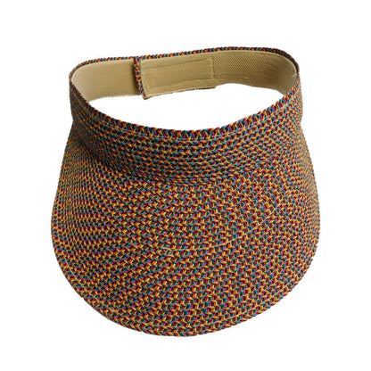 Traditional Sun Visor Tweed Straw Braid - Boardwalk Style Visor Cap Boardwalk Style Hats