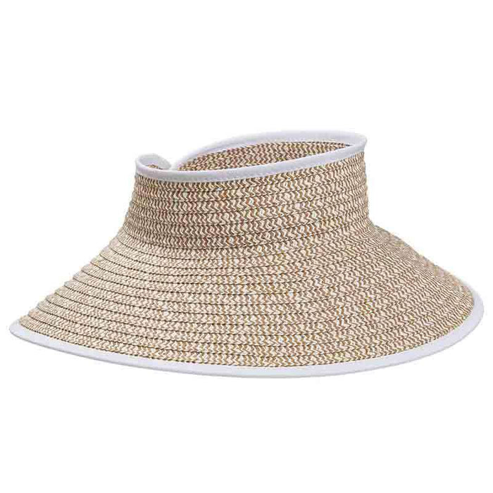 Tropical Trends Wrap-Around Sun Visor Hat Visor Cap Dorfman Hat Co. v227wh White tweed