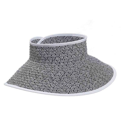Tropical Trends Wrap-Around Sun Visor Hat Visor Cap Dorfman Hat Co. v227bw Black and White