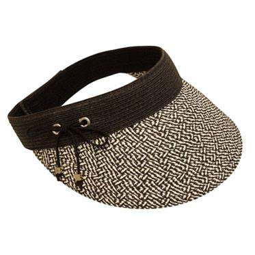 Tweed Brim Sun Visor Visor Cap Boardwalk Style Hats da726BK Black