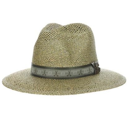 Twisted Matte Toyo Pinched Crown Golf Hat - Scala Hats Safari Hat Scala Hats MS484OS-SM Natural 58 cm