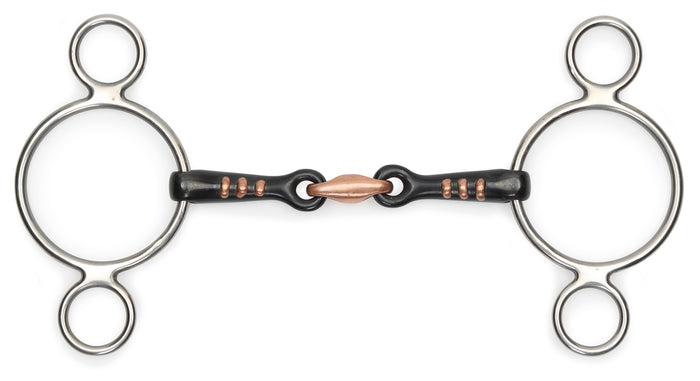 Two Ring Sweet Iron Gag with Raised Ribs
