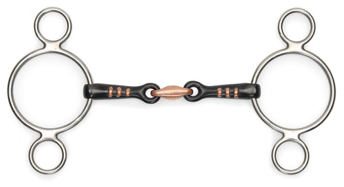 Two Ring Sweet Iron Gag with Raised Ribs