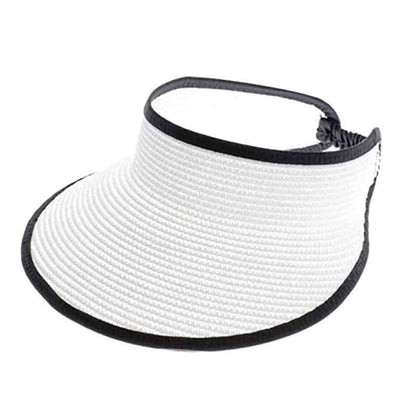 Two Tone Lightweight Sun Visor - Boardwalk Style Visor Cap Boardwalk Style Hats da719wh White