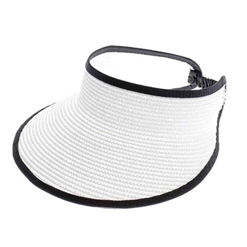 Two Tone Lightweight Sun Visor - Boardwalk Style Visor Cap Boardwalk Style Hats da719wh White