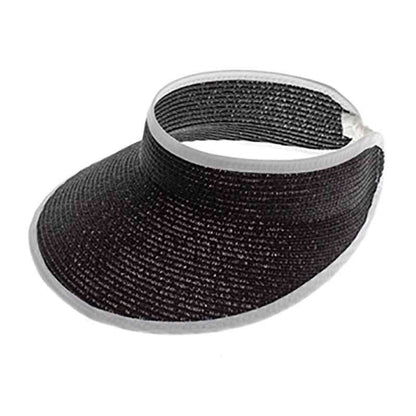 Two Tone Lightweight Sun Visor - Boardwalk Style Visor Cap Boardwalk Style Hats da719BK Black