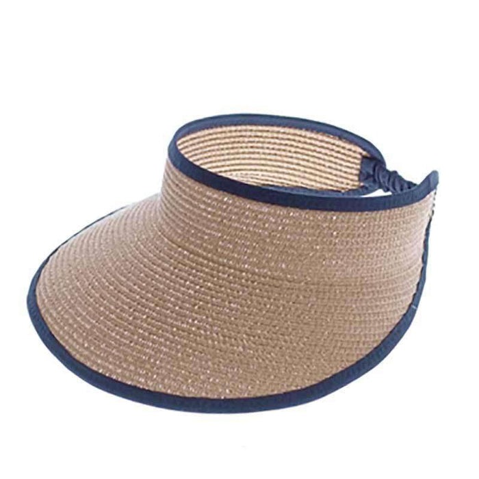 Two Tone Lightweight Sun Visor - Boardwalk Style Visor Cap Boardwalk Style Hats da719nt Natural