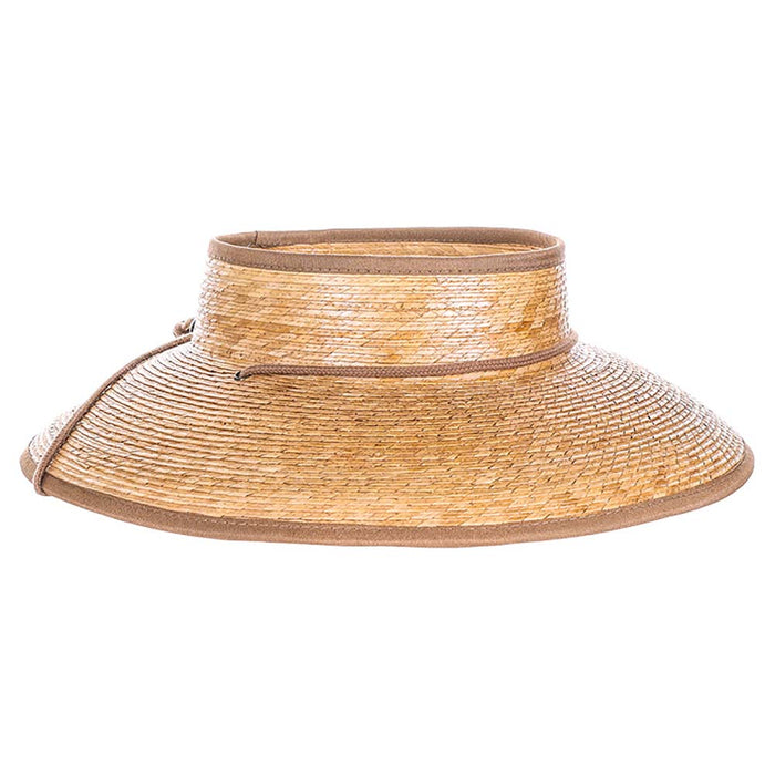 Unisex Open Crown Palm Visor Hat - Scala Hats Visor Cap Scala Hats MS549-S/M Natural S/M