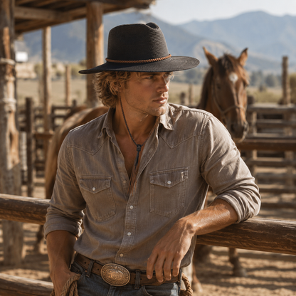 Unisex Packable Straw Cattleman Cowboy Hat - Boardwalk Style Cowboy Hat Boardwalk Style Hats