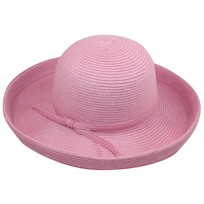 Upturned Brim Solid Color Summer Hat - Jeanne Simmons Hats Kettle Brim Hat Jeanne Simmons Accessories JS8456-WHT Pink