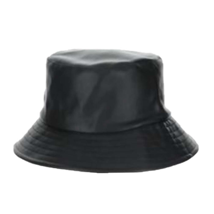 Vegan Leather Bucket Hat - Scala Hats Bucket Hat Scala Hats LW754-BLK Black OS