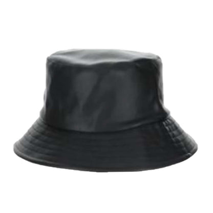Vegan Leather Bucket Hat - Scala Hats Bucket Hat Scala Hats LW754-BLK Black OS