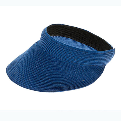 Washable Straw Clip On Sun Visor Hat - Boardwalk Style Visor Cap Boardwalk Style Hats DA1987-BLU Blue Medium (57 cm)