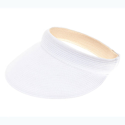 Washable Straw Clip On Sun Visor Hat - Boardwalk Style Visor Cap Boardwalk Style Hats DA1987-WHT White Medium (57 cm)