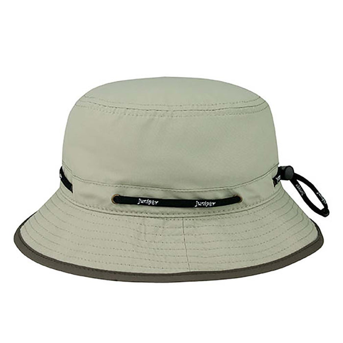 Water Repellent Bucket Hat with Adjustable Toggle - Juniper UV Hats Bucket Hat MegaCI J7267-KH Khaki Medium (57 cm)