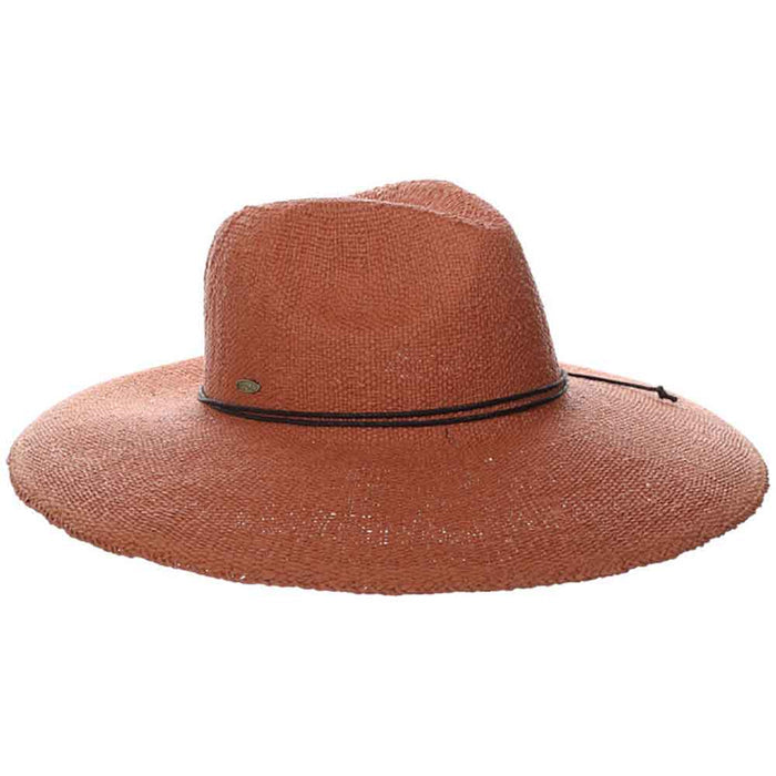 Wide Brim Bangkok Toyo Sun Hat with Side Feather - Scala Hats Safari Hat Scala Hats