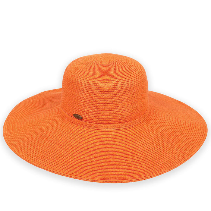 Wide Brim Packable Straw Beach Hat - Sun 'N' Sand Hats Wide Brim Sun Hat Sun N Sand Hats HH1003C-XL Orange OS (57 cm)