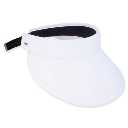 Wide Brim Spandex Sun Visor with Buckle Closure - Sun 'N' Sand Hats Visor Cap Sun N Sand Hats HH3155A White OS