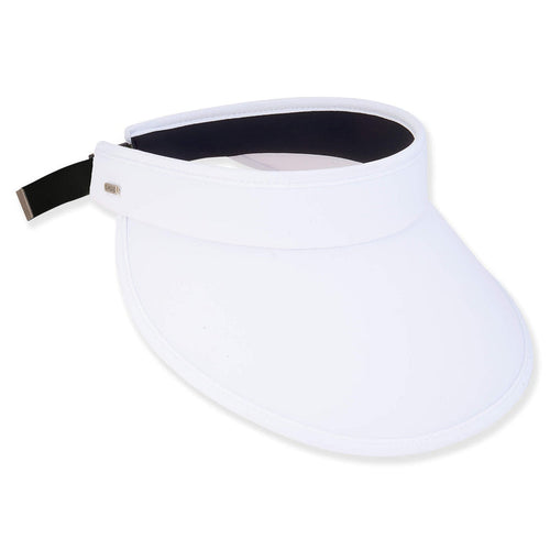 Wide Brim Spandex Sun Visor with Buckle Closure - Sun 'N' Sand Hats Visor Cap Sun N Sand Hats HH3155A White OS