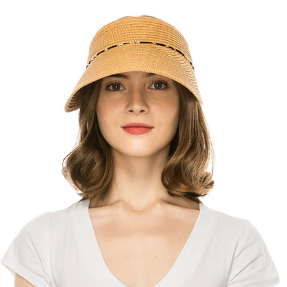 Wide Brim Sun Visor for Petite Heads - Boardwalk Style Visor Cap Boardwalk Style Hats