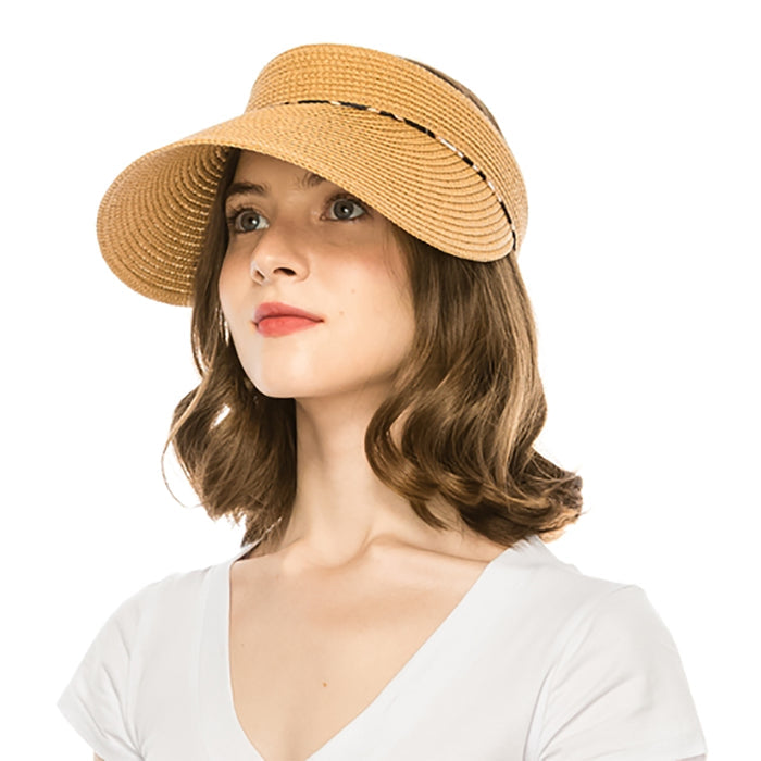 Wide Brim Sun Visor for Petite Heads - Boardwalk Style Visor Cap Boardwalk Style Hats