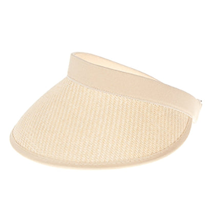 Wide Brim Sun Visor with Elasticized Strap Closure - Boardwalk Style Visor Cap Boardwalk Style Hats DA1966-NAT Natural OS