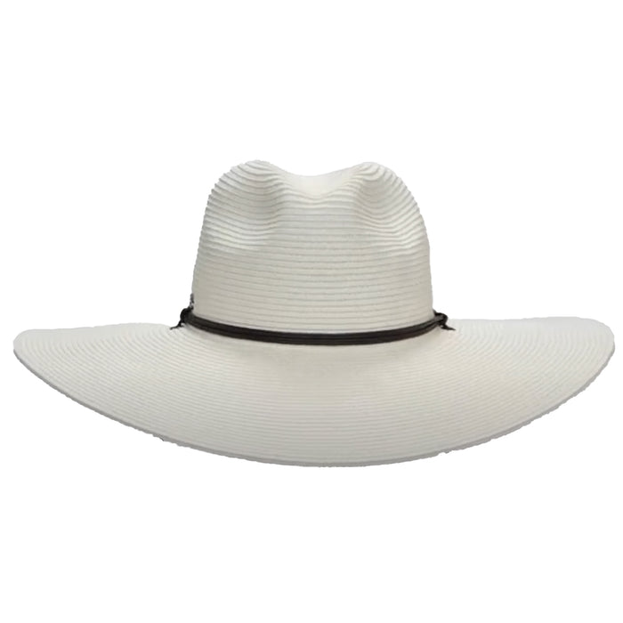 Wide Brim White Straw Hat with Chin Cord - Sun 'N' Sand Hats Safari Hat Sun N Sand Hats
