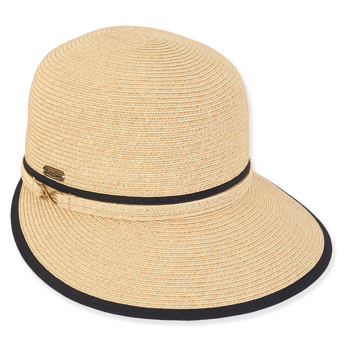 Women's Straw Brim Cap with Infinity Loop - Sun 'N' Sand Hats Facesaver Hat Sun N Sand Hats HH3100A Natural OS