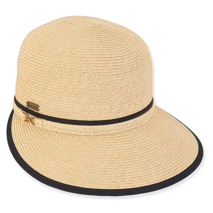 Women's Straw Brim Cap with Infinity Loop - Sun 'N' Sand Hats Facesaver Hat Sun N Sand Hats HH3100A Natural OS